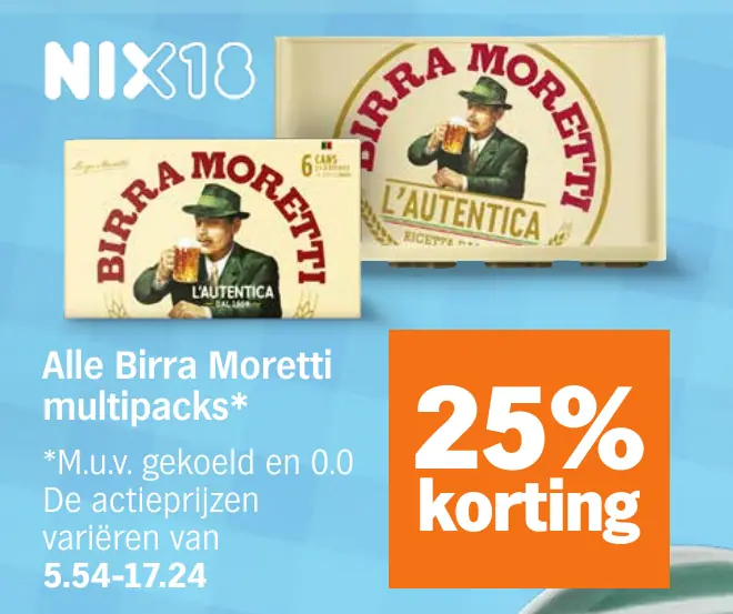 Alle Birra Moretti multipacks