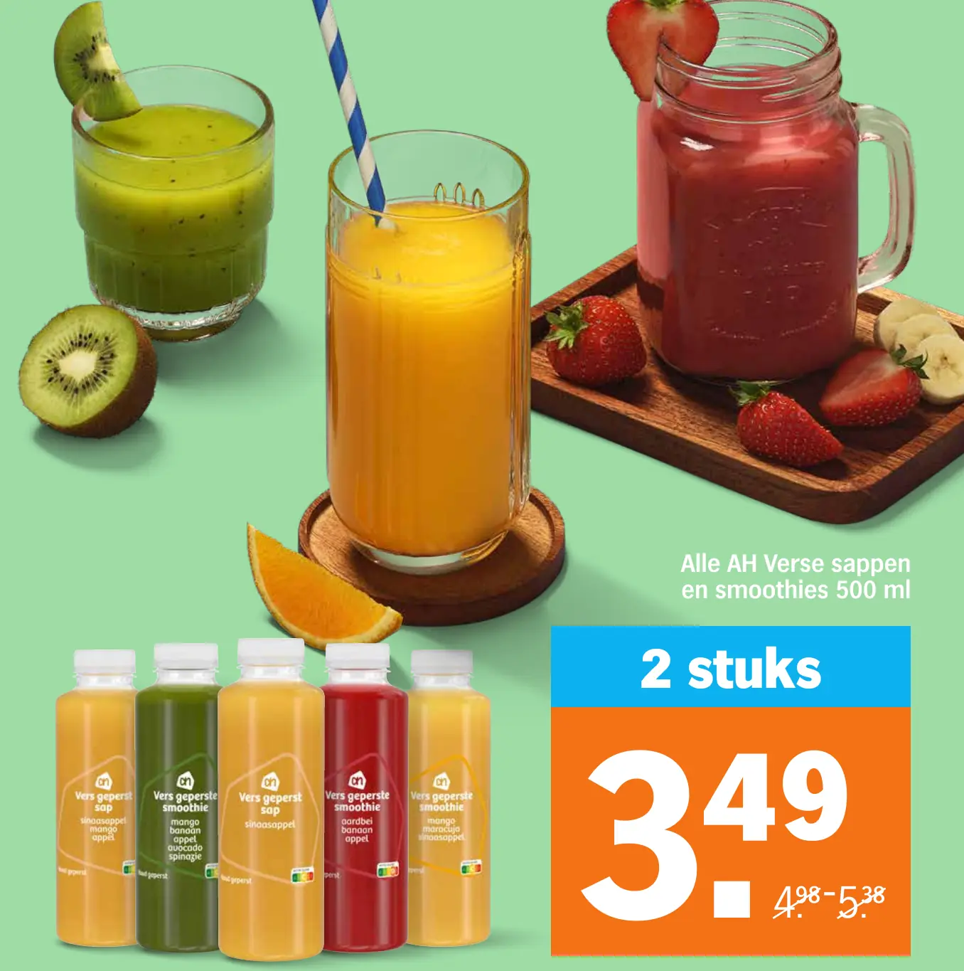 Alle AH Verse sappen en smoothies 500 ml