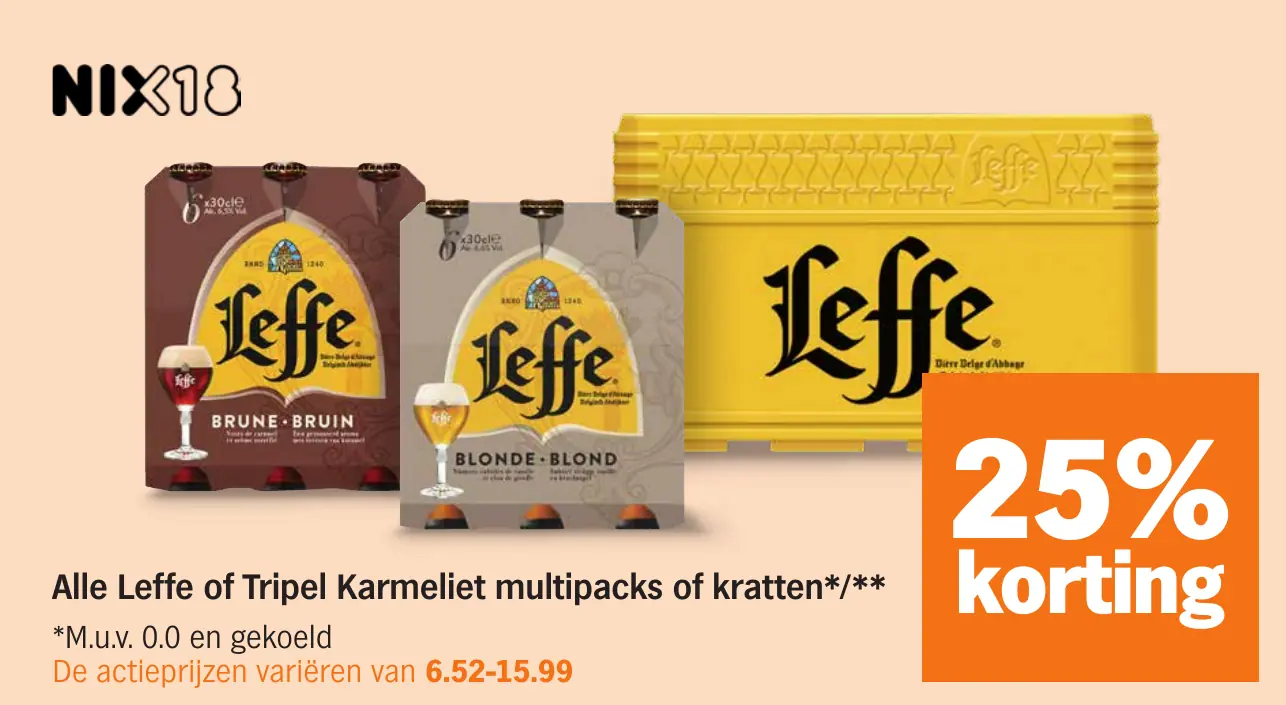 Alle Leffe of Tripel Karmeliet multipacks of kratten