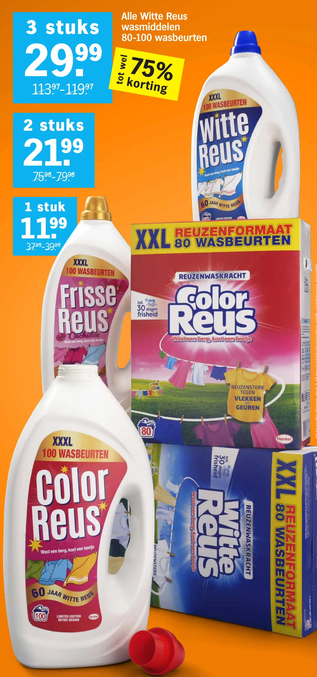 Alle Witte Reus wasmiddelen 80-100 wasbeurten