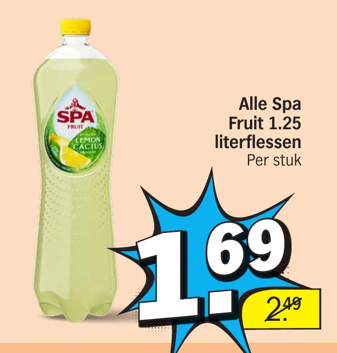 Alle Spa Fruit 1.25 literflessen