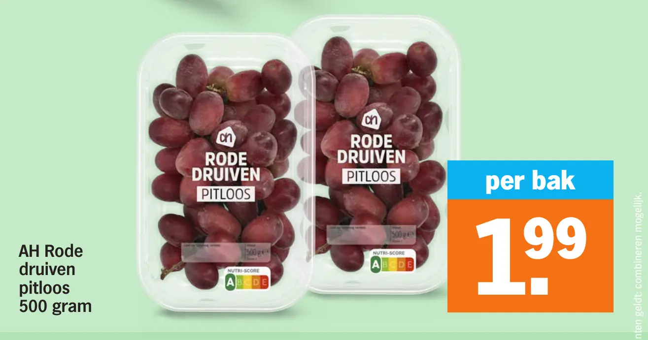 AH Rode druiven pitloos 500 gram