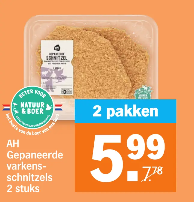AH Gepaneerde varkensschnitzels 2 stuks