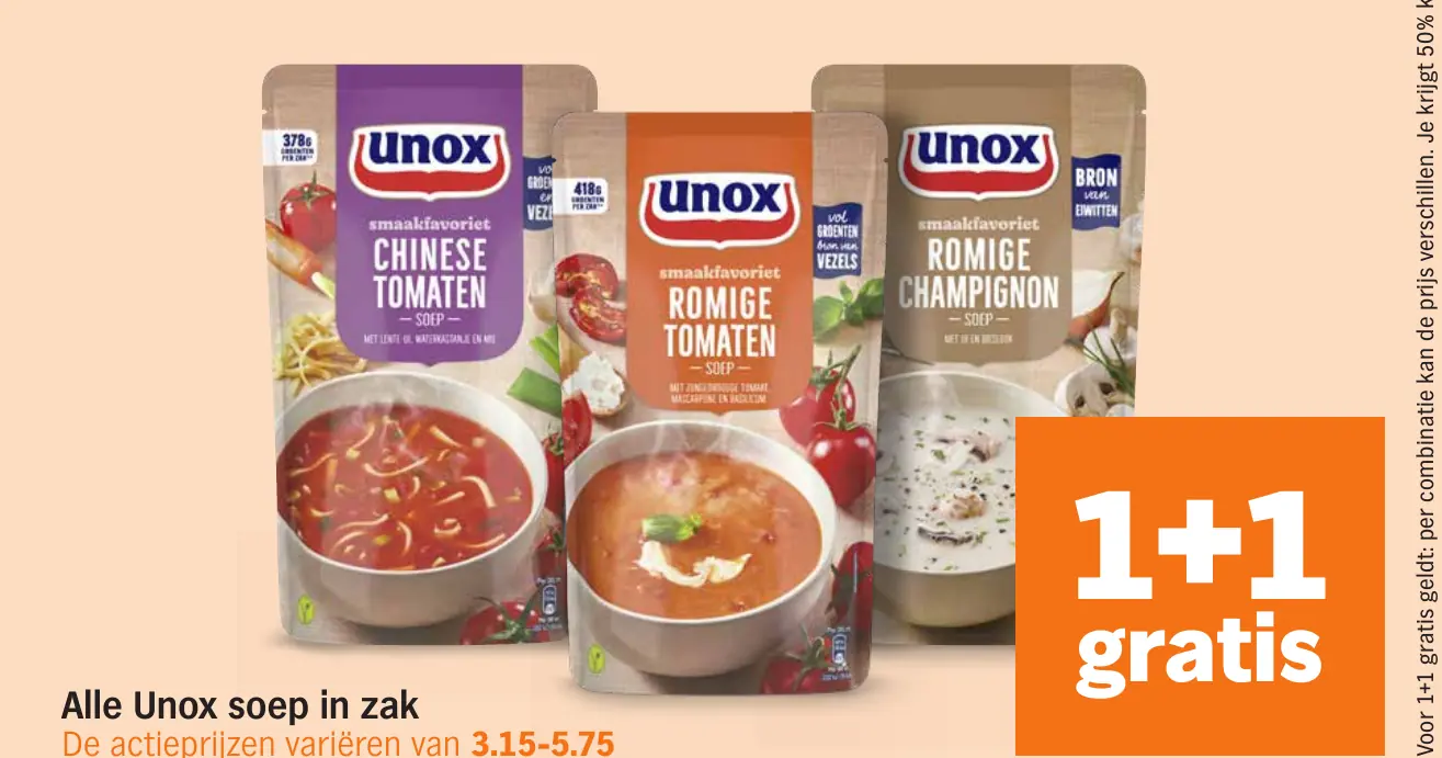 Alle Unox soep in zak