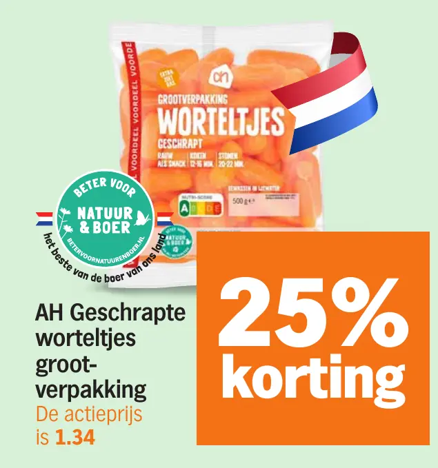 AH Geschrapte worteltjes grootverpakking