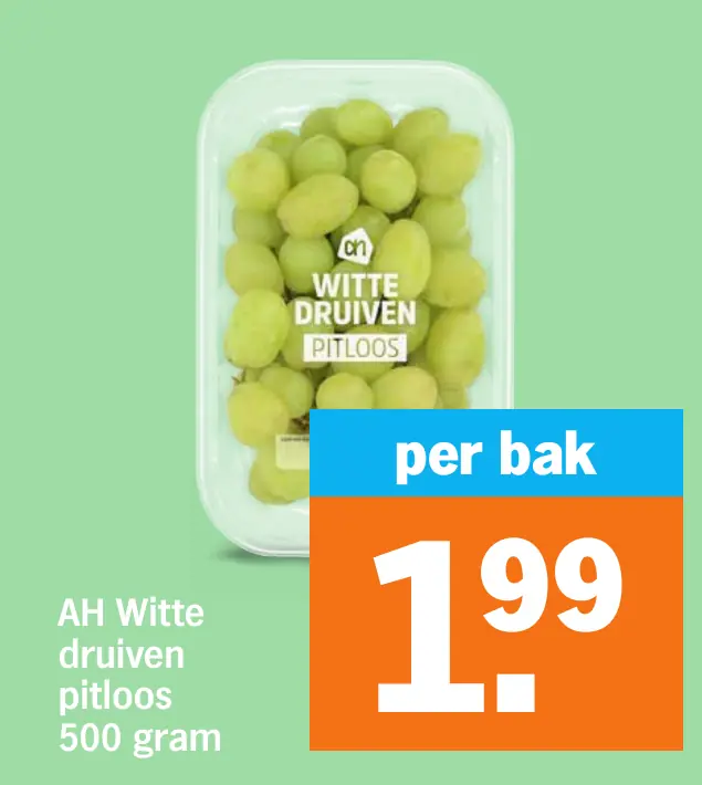 AH Witte druiven pitloos 500 gram