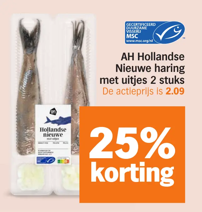 AH Hollandse nieuwe haring met uitjes 2 stuks