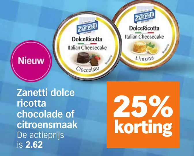 Zanetti dolce ricotta chocolade of citroensmaak