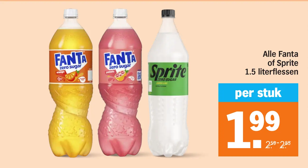 Alle Fanta of Sprite 1.5 literflessen