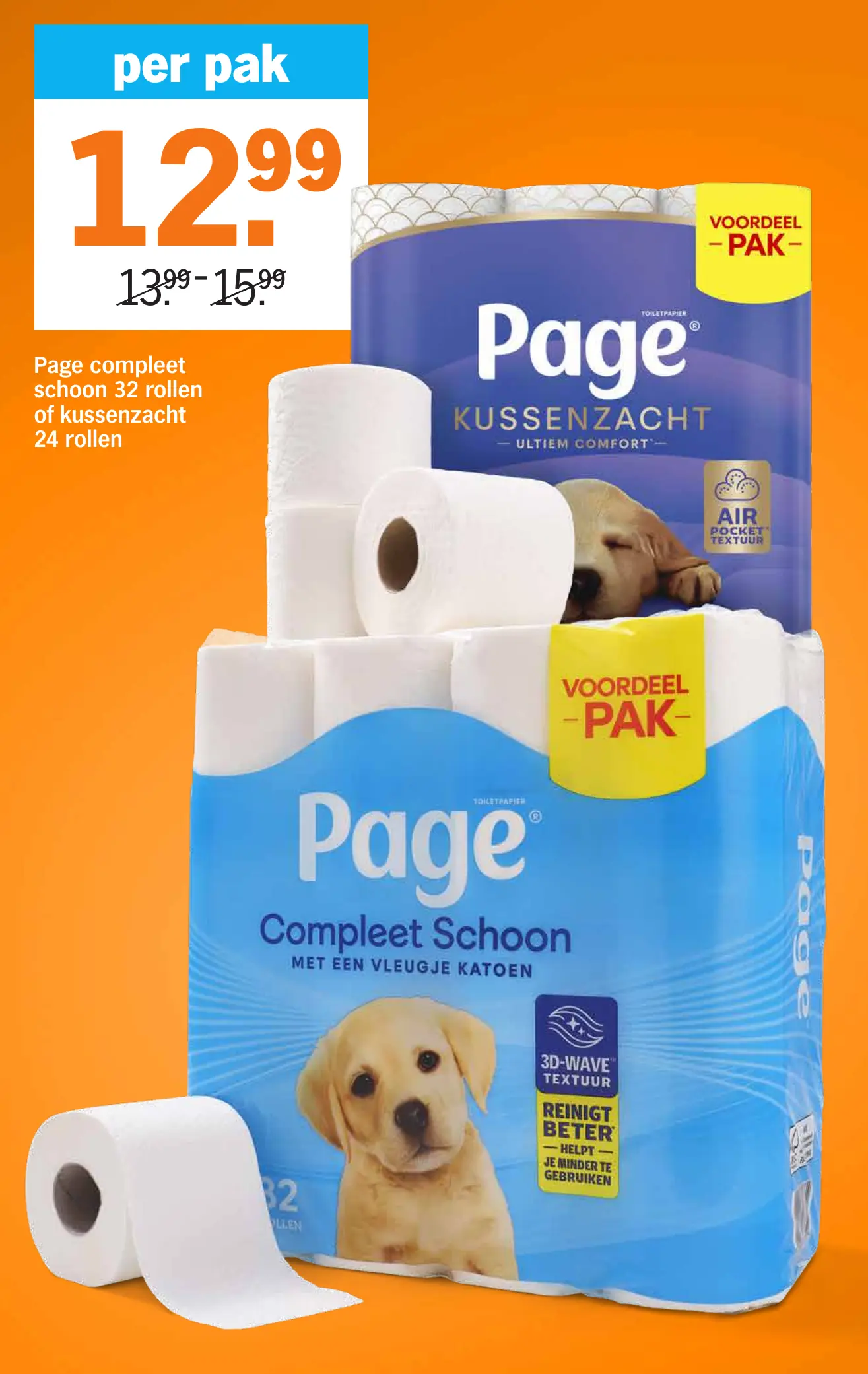 Page compleet schoon 32 rollen of kussenzacht 24 rollen