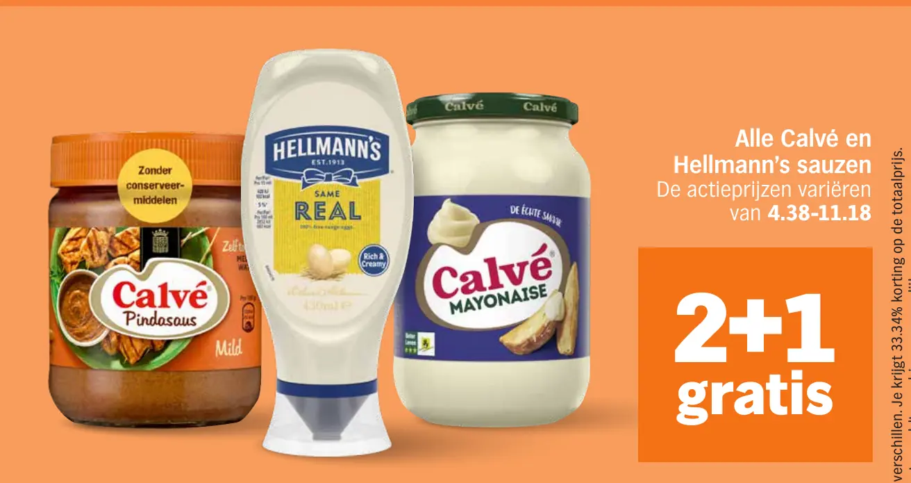 Alle Calvé en Hellmann's sauzen