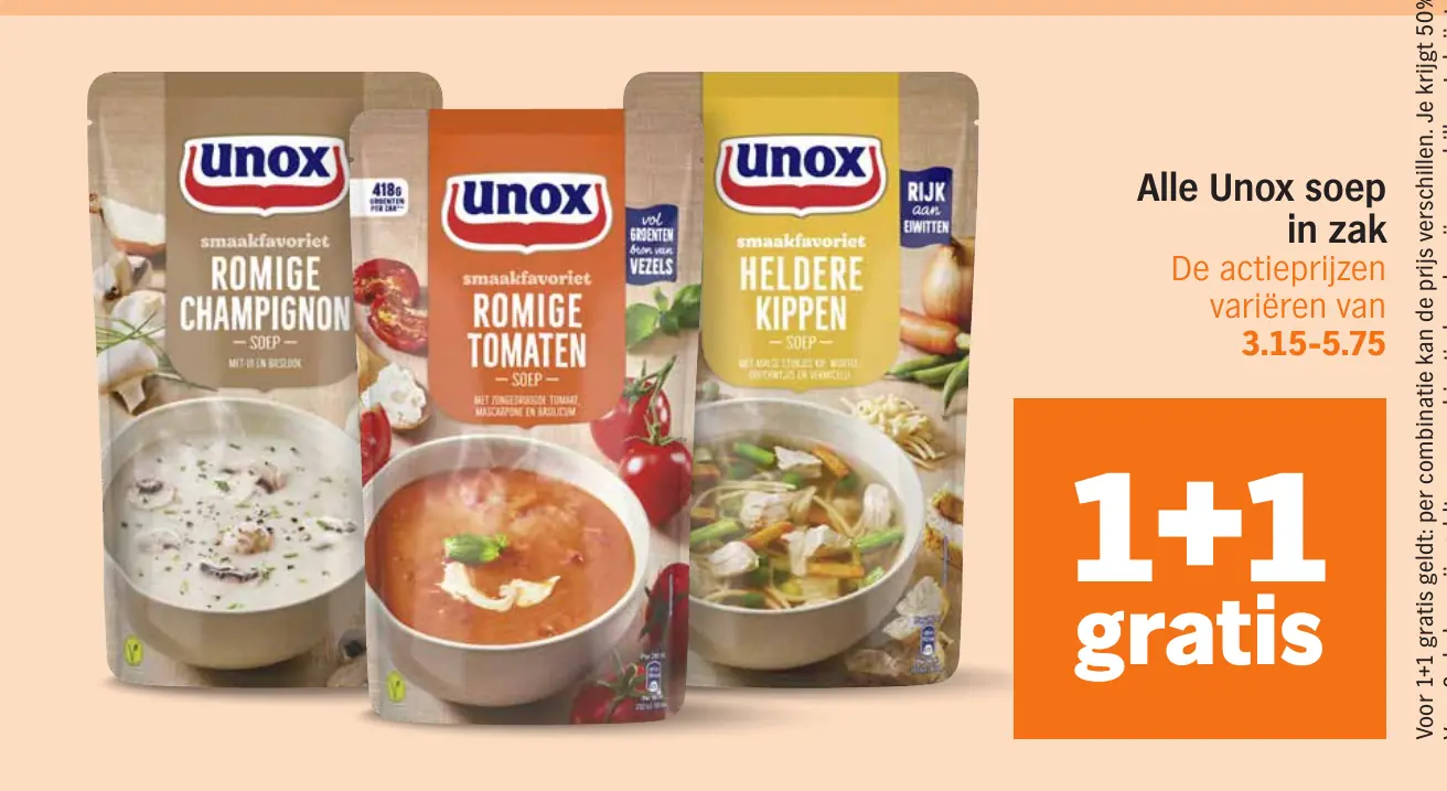 Alle Unox soep in zak