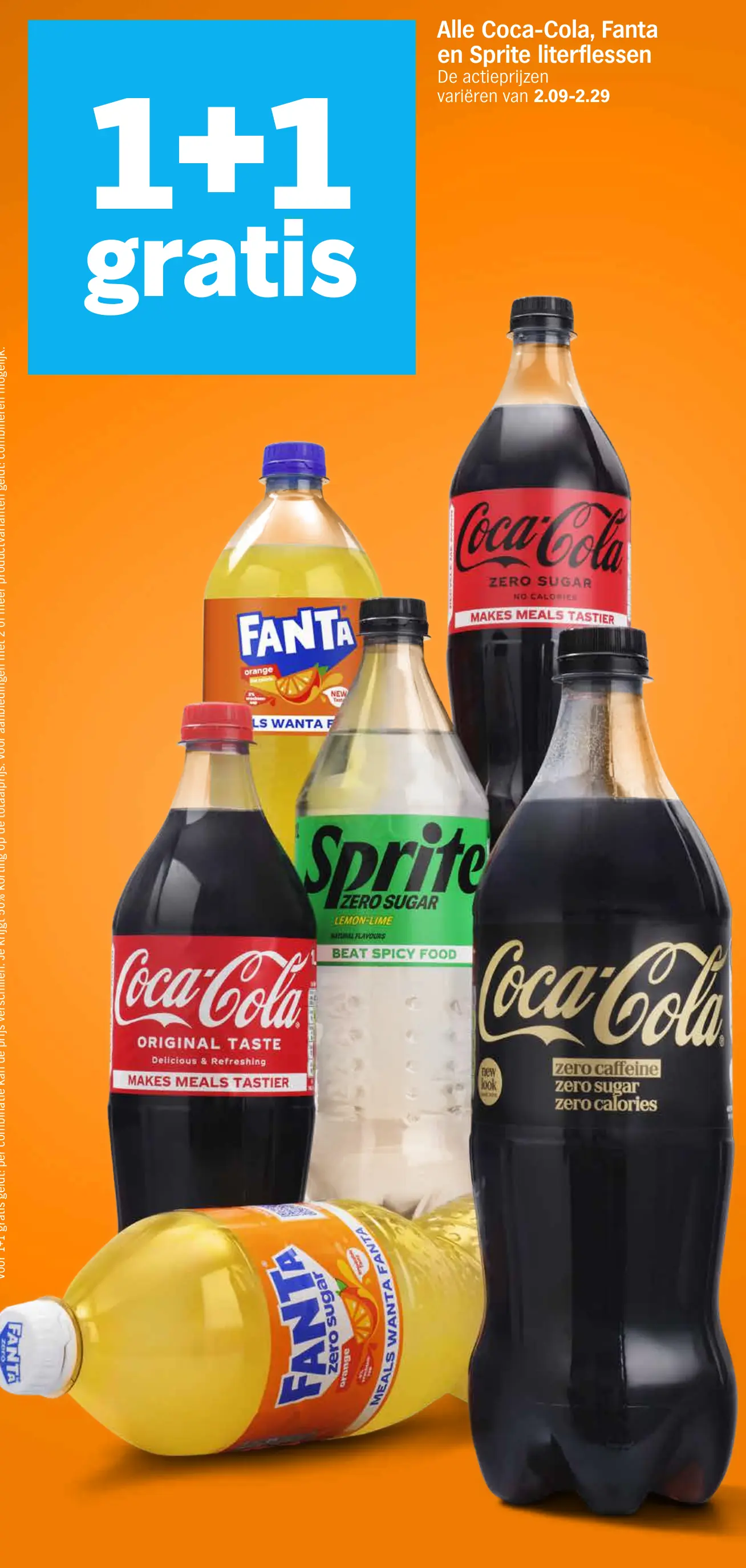 Alle Coca-Cola, Fanta en Sprite literflessen