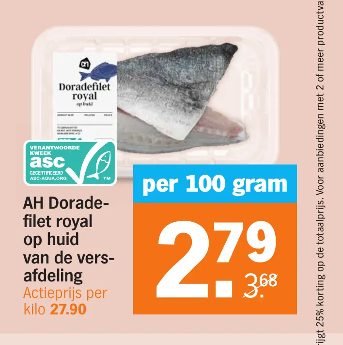 AH Doradefilet royal op huid van de versafdeling