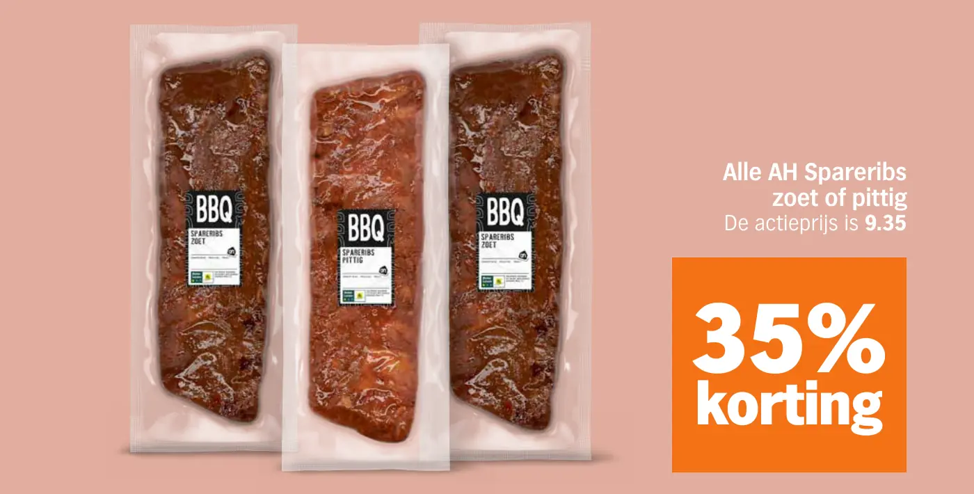 Alle AH Spareribs zoet of pittig