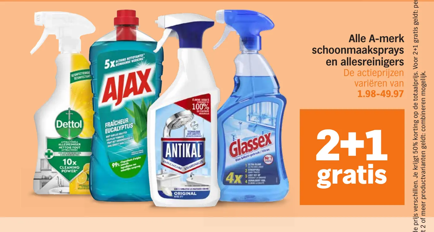 Alle A-merk schoonmaaksprays en allesreinigers