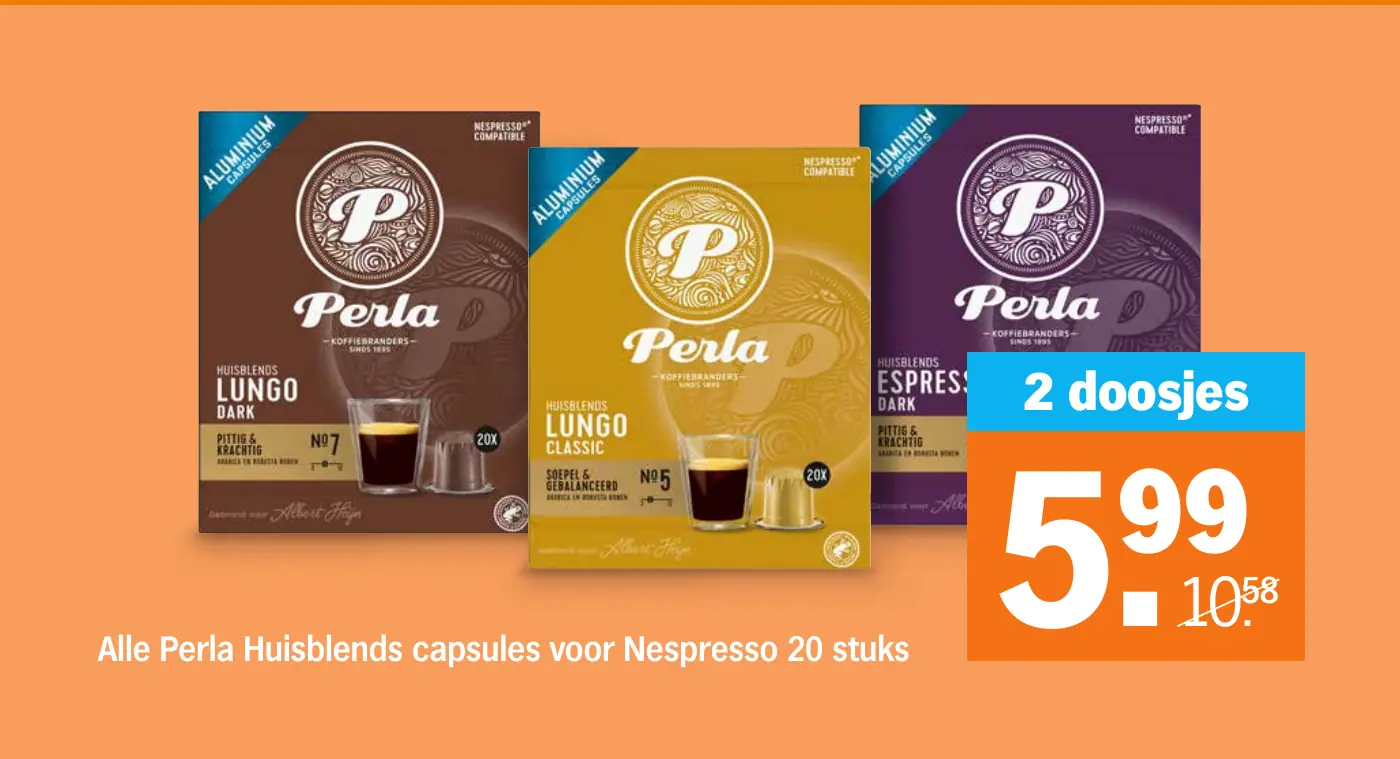 Alle Perla Huisblends capsules voor Nespresso 20 stuks