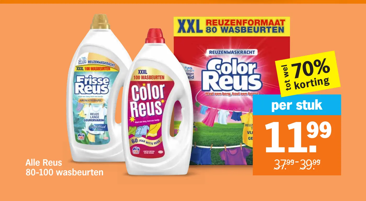 Alle Reus 80-100 wasbeurten