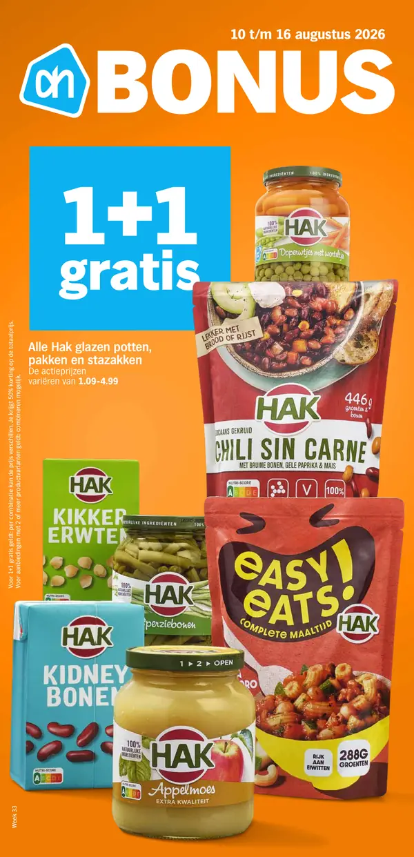 Cover van de Albert Heijn folder week 33