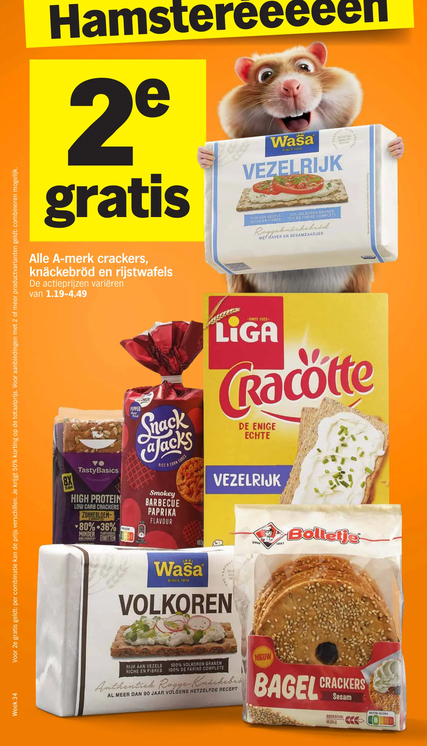 Alle A-merk crackers, knäckebröd en rijstwafels — 1+1 gratis