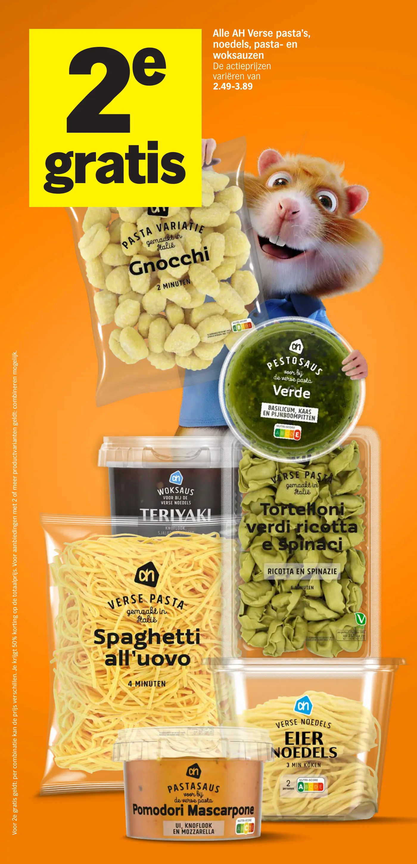 Alle AH Verse pasta's, noedels, pasta- en woksauzen — 1+1 gratis