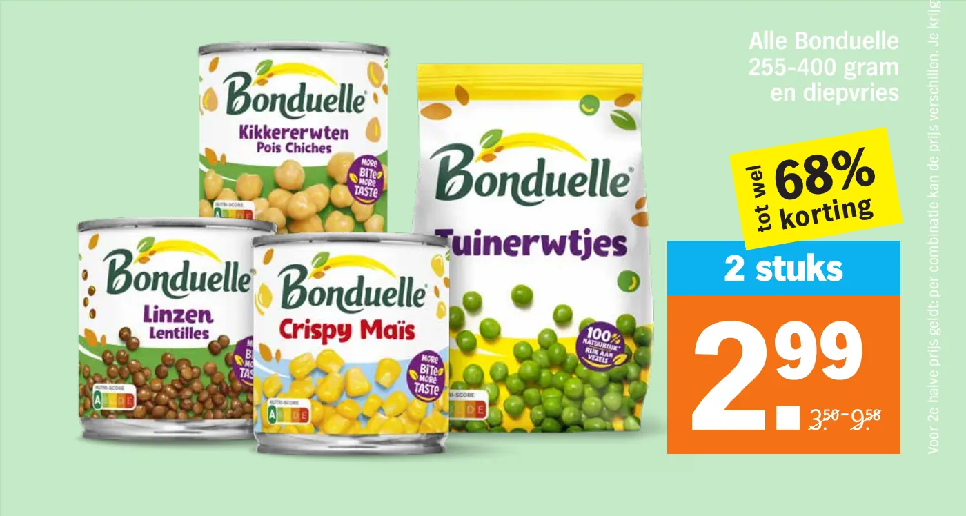 Alle Bonduelle 255-400 gram en diepvries