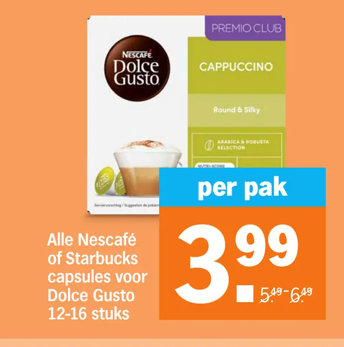 Alle Nescafé of Starbucks capsules voor Dolce Gusto 12-16 stuks