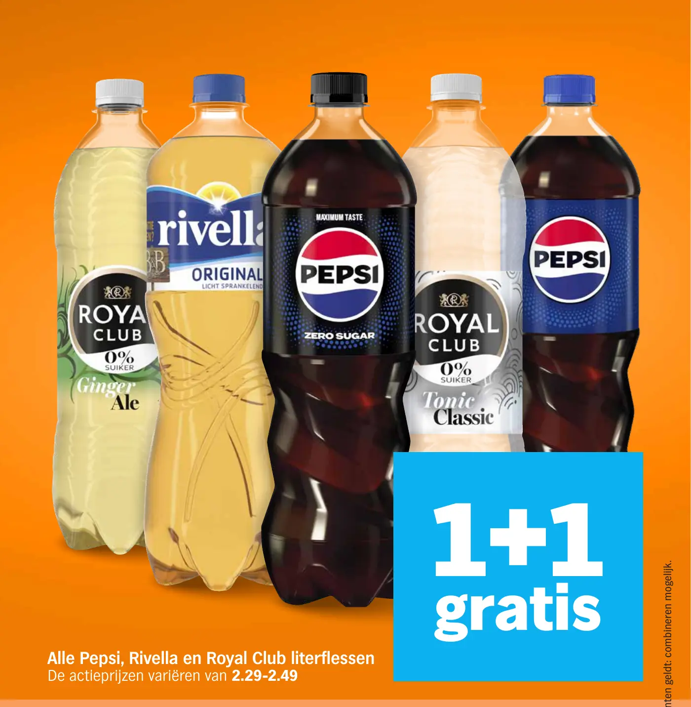 Alle Pepsi, Rivella en Royal Club literflessen