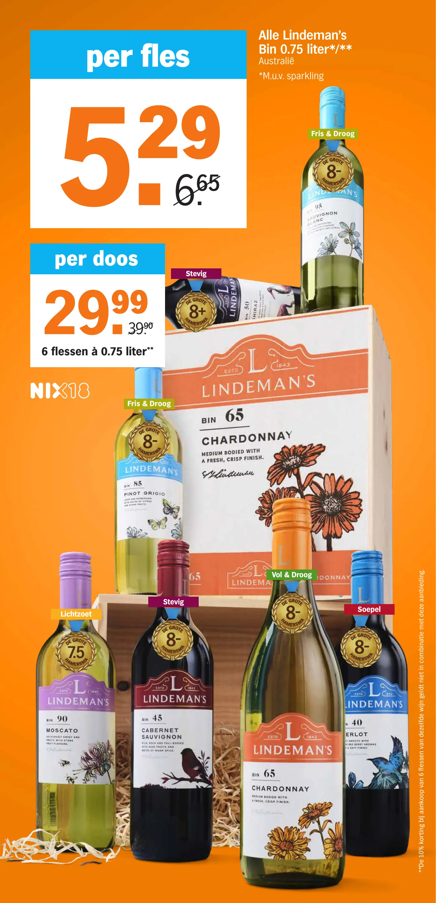 Alle Lindeman's Bin 0.75 liter