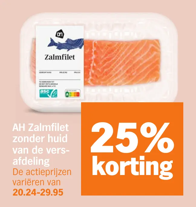 AH Zalmfilet zonder huid van de versafdeling