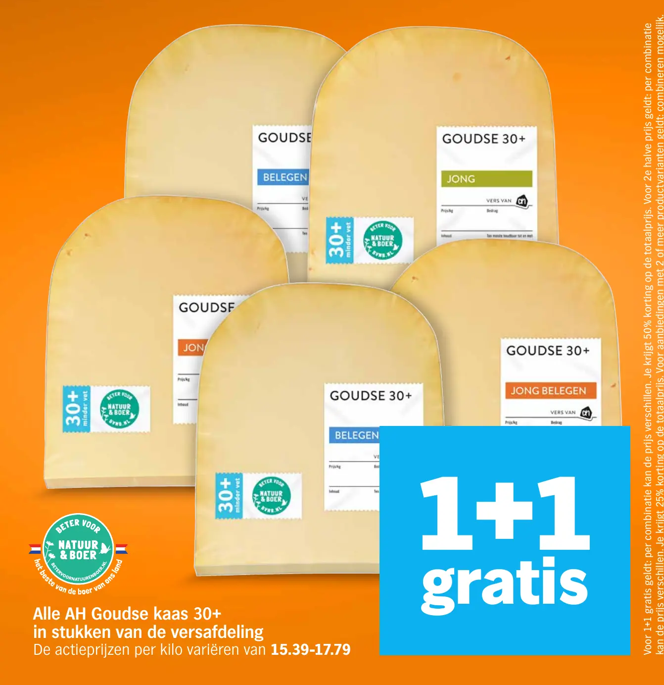 Alle AH Goudse kaas 30+ in stukken van de versafdeling