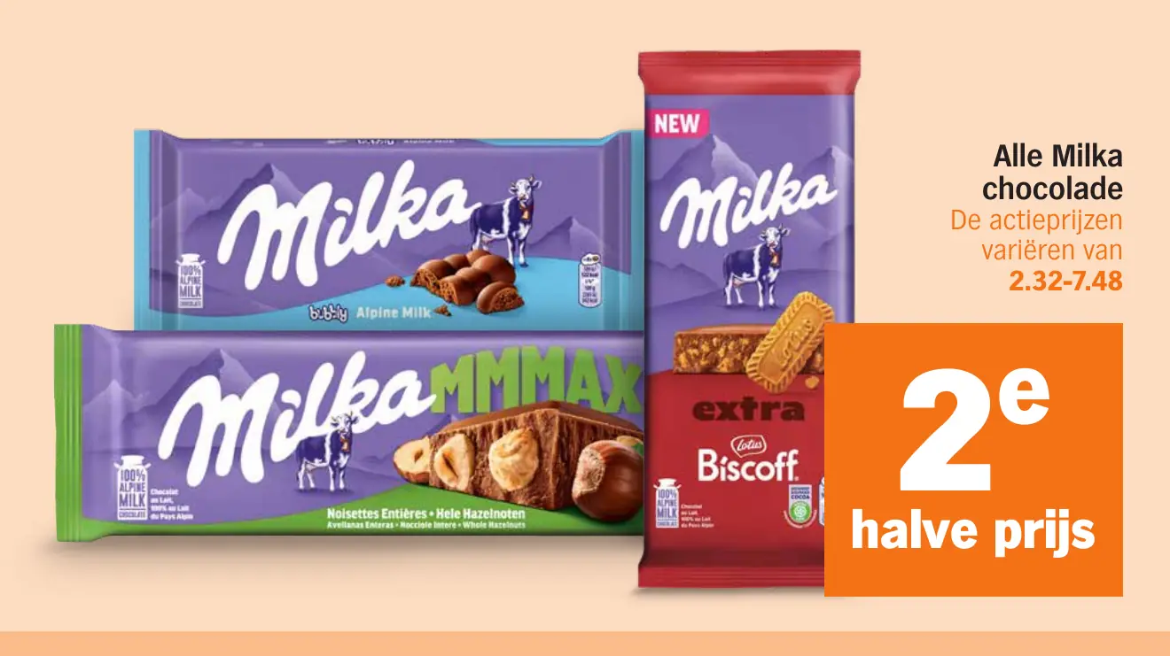 Alle Milka chocolade