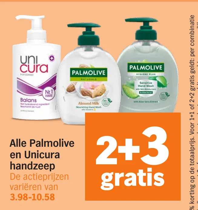 Alle Palmolive en Unicura handzeep