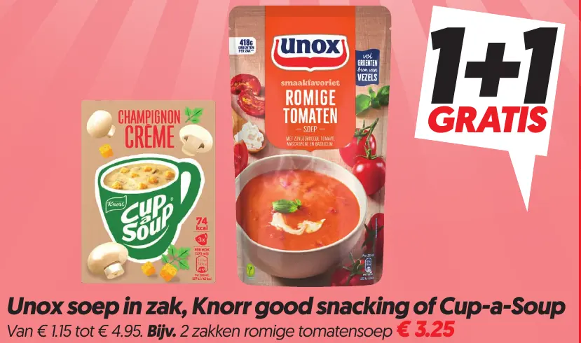Unox Soep In Zak, Knorr Good Snacking of Cup-a-soup