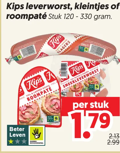 Kips Leverworst, Kleintjes of Roompaté
