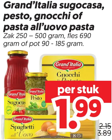 Grand'italia Sugocasa, Pesto, Gnocchi of Pasta All'uovo Pasta