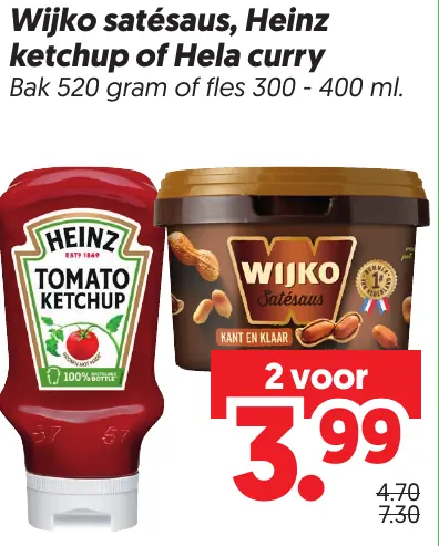 Wijko Satésaus, Heinz Ketchup of Hela Curry