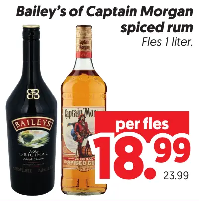 Bailey's of Captain Morgan Spiced Rum