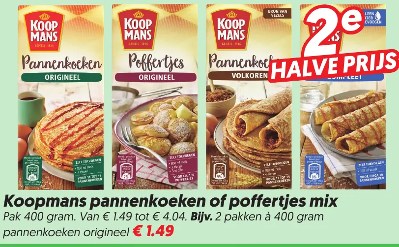 Koopmans Pannenkoeken of Poffertjes Mix