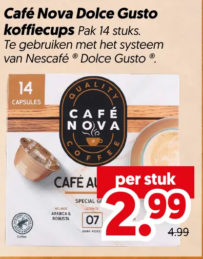 Café nova dolce gusto koffiecups