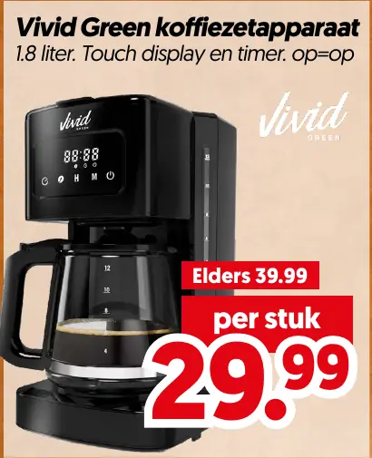 Vivid green koffiezetapparaat