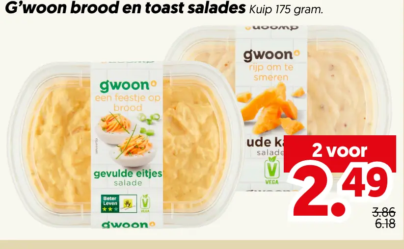G woon brood en toast salades