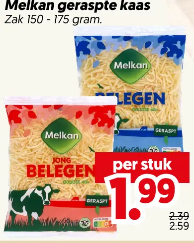 Melkan geraspte kaas