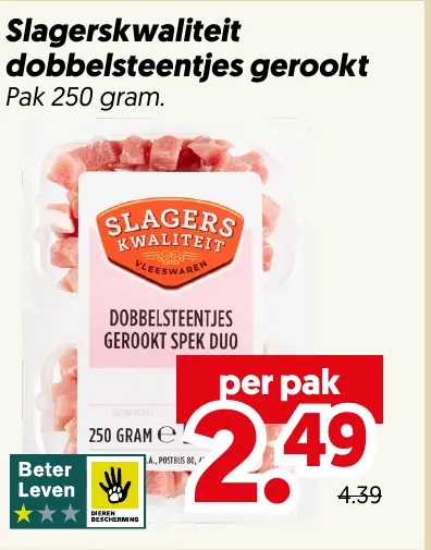 Slagerskwaliteit bobbelsteentjes gerookt