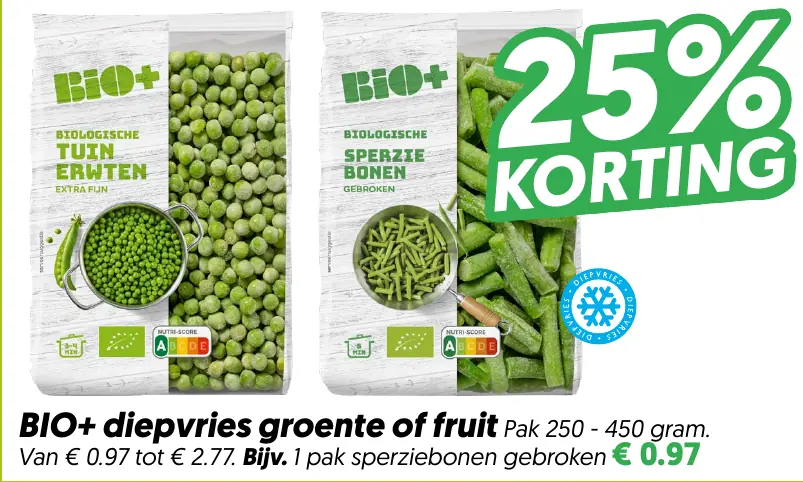 Bio diepvries groente of fruit