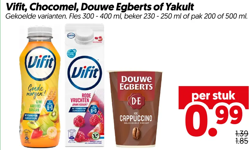 Vifit chocomel douwe egberts of yakult