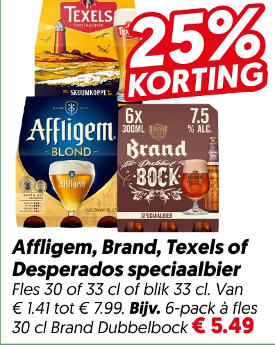 Affligem brand texels of desperados speciaalbier