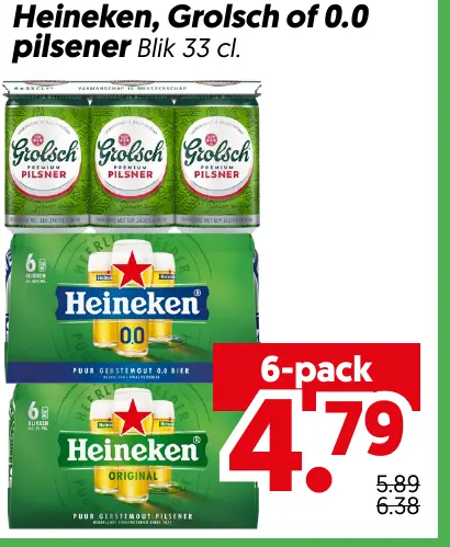 Heineken grolsch of 0 0 pilsener