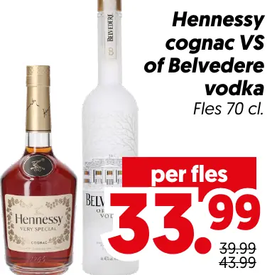 Hennessy cognac vs of belvedere vodka