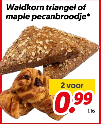 Waldkorn triangel of maple pecanbroodje